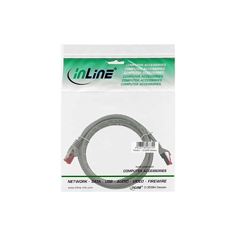 InLine® Patch cord, InLine®, S-STP/PiMF, Cat. 6, grey, 25m