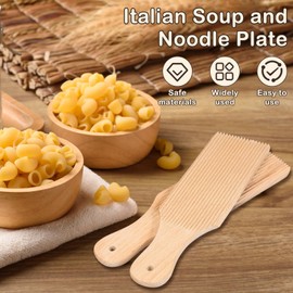 2 Pcs Wooden Gnocchi Board Butter Paddles 9.1 x 2.8 Inches Spaghetti Macaroni Pasta Board Practical Gnocchi Maker Homemade Pasta Making Tools for Home Restaurant Kitchen