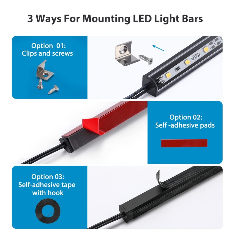 Litever LED Safe Lighting Kit. Door Control Activated. 6 pcs