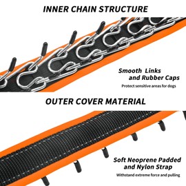 Martingale Collar for Dogs, Heavy Duty Nylon No Pull Dog Collar with Buckle, Adjustable Anti Pull Collar Reflective Slip Collar for Large Medium Small Dog Training Walking L Orange