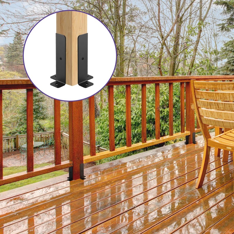 8 pcs Adjustable Deck Post Anchor Base Brackets,Heavy Duty Half