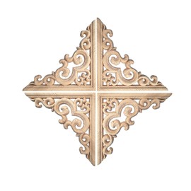 4 Pieces Wooden Ornament Wooden Ornaments for Furniture Vintage Decorative Carved Wood Sculpture Applique Onlay Long Carved Wood Carving Appliqué Wood Carved Unpainted for Furniture (K)