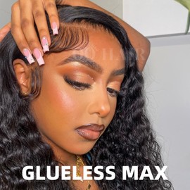 OQ HAIR 9x6 M-Cap Water Wave Wear Go Glueless Wig Human Hair Pre Plucked Pre Cut 180% Density HD Lace Glueless Wig Pre Bleached Tiny Knots Human Hair Wigs For Women 24 Inch