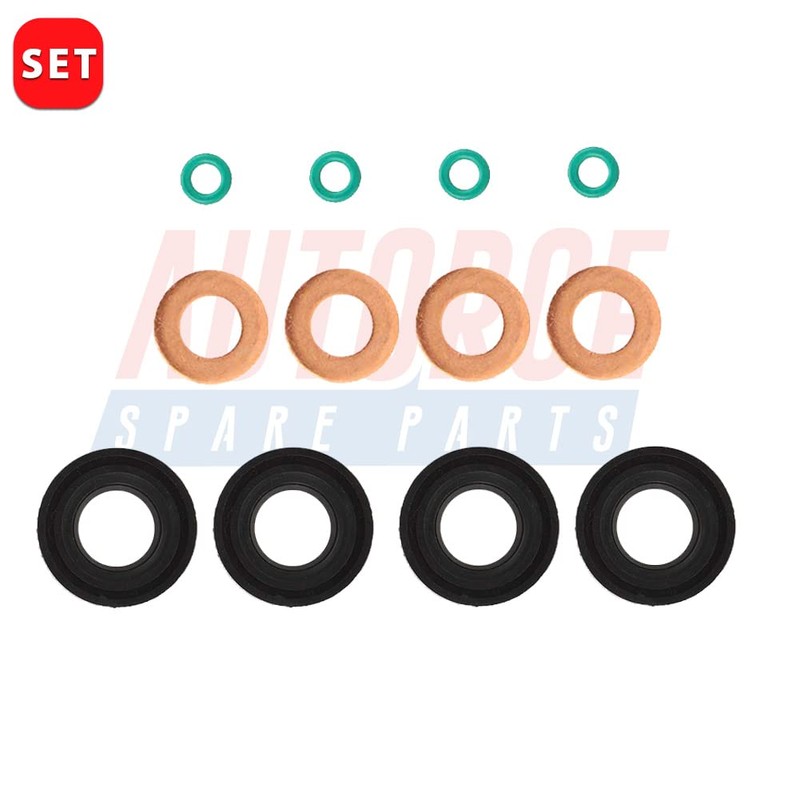 Fuel Injector Seal Washer O-Ring Set For SKODA Octavia Roomster