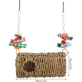 ZYYRSS Seagrass Hammock, Hammock Play Tunnel Bird Woven House Toy Sea Grass Woven House Hanging Bed Toy for Bird