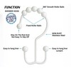White Shower Curtain Rod with 12 Hooks, 18-72 Inches,Rust Resistance,