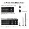 MIXPOWER 55 Pieces 1/4" Dr. Impact Socket Set, CR-V, 6