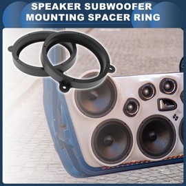 INFINAUTO Speaker Spacer Ring Tweeter Speaker Adapter for 6.5 Inch for Subaru Outback 2003-2020 ABS Black Waterproof