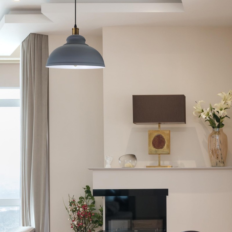 LEDSone Grey Ceiling Light Shade 29CM Metal lamp Shade Pendant