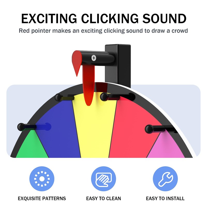 Facilife 18 Inch Prize Wheel Spinner with Stand, 14 Slots