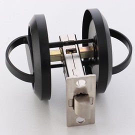 LEICHI Black Stainless Steel Door Knobs Ring Hidden Recessed Cup DoorKnob Furniture Pulls Flat Door Handles Furnture Door Lock, Door Lock, Home Entry Door Handles Lock,1 Set