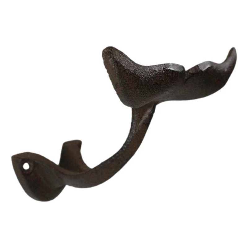 Set of 2 Cast Iron Nautical Baleen Blue Whale Tail