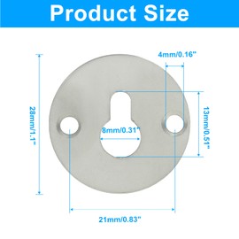 Unlorspy 12Pcs Round Type Metal Keyhole Hangers 28mm / 1.1inch Keyhole Shelf Brackets Hangers Keyhole Shelf Brackets Hangers for Picture Frame Hanging (Silver)