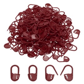 PATIKIL - Marcadores de punto de ganchillo, 200 marcadores de punto de plástico para coser ganchillo, manualidades, color rojo oscuro