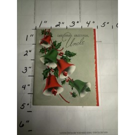 Vintage Uncle Christmas Card Greeting Card With Envelope Bells