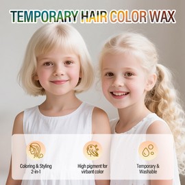 BRIMFULITE Hair Color Wax, Temporary White Hair Dye, Hair Coloring Hair Dye for Kids, Women and Men, Nourishing & Washable White Hair Wax 2.12 Oz.
