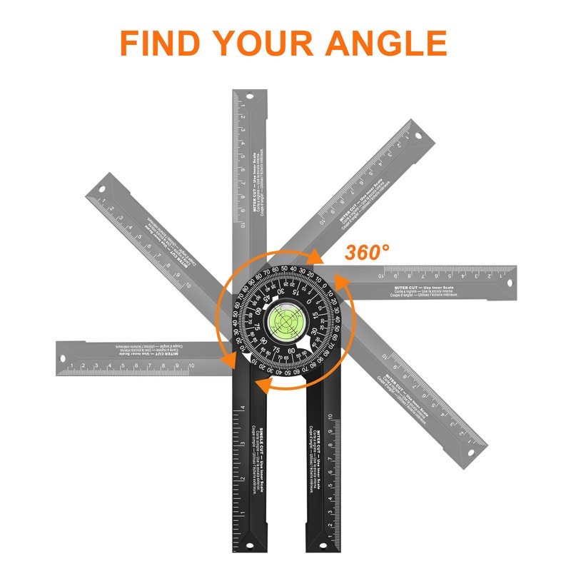 Miter Saw Protractor Angle Finder Gauge Laser Scale for Carpenters