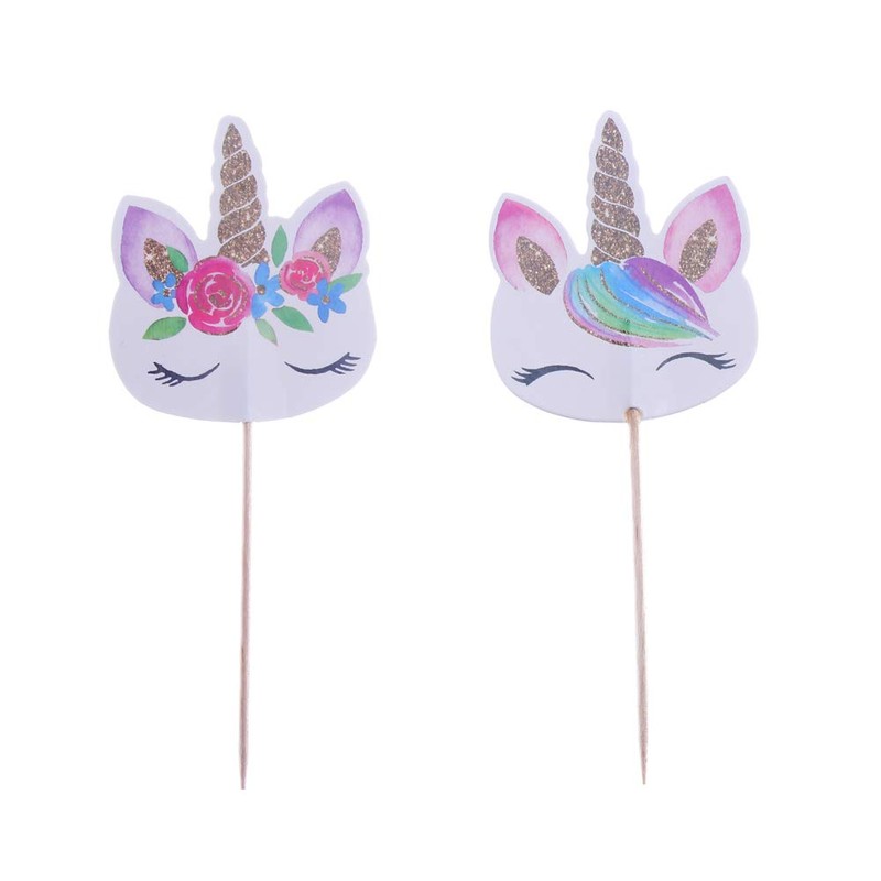 CCINEE 48 piezas de decoración de unicornio arcoíris para cupcakes,