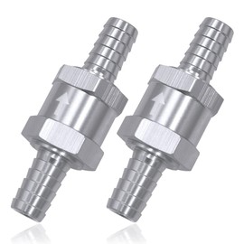 Mesee 2 Pieces 10MM Fuel Non Return Check Valve, Aluminium Alloy One Way Fuel Line Check Valve for Petrol Diesel Oil Water Auto Carburettor Low Pressure Systems Car Fuel Hose