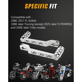 KICRY Motorcycle Heel Toe Shifter Levers 2PCS Black CNC Aluminum Gear Pedals Shift Arms Compatible with Harley Davidson Touring Softail Electra Glide Road King Street Trike (Knob Chrome Kit)