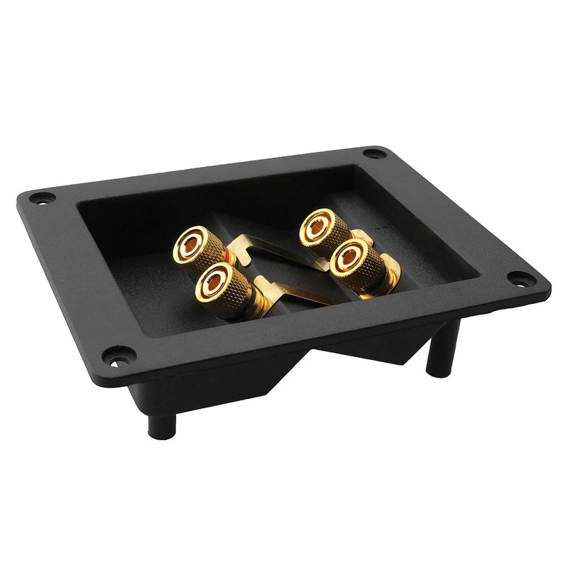 ZZLZX 1PC Copper 4-Position Terminal Junction Box, Post 4 Speaker
