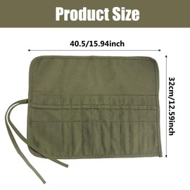 22 Slots Paint Brush Storage Brush Roll Canvas Pouch,Paint Brush Holder Canvas Storage Art Brush Roll Up Canvas Pouch,Artist Paint Brush Holder Roll Up Brush Bag for Watercolor Gouache(Army Green)