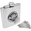 Longridge Golfers Hip Flask Set - Silver,