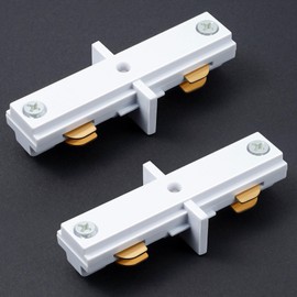 Enhon 2 Pack H Track Dead End I Connector Compatible with WAC Lighting H Track Systems, 3 Wire 1 Track Lighting Kit for H Track System Track Lighting Accessories, LED Lights Connector (White)