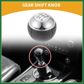 Motoforti 6 Speed Manual Gear Shifter Knob - Car Shift Lever Knob - for Mini Cooper R50 R53 2000-2006 Plastic Faux Leather Black White - 1 Pc Long-lasting
