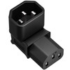 [2PACK] IEC 320 C14 to C13 Right Angle AC Adapter,