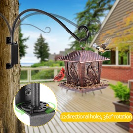 16 inch Swivel Plant Hanger, Sturdy Hanging plant Bracket outdoor, Hanging Plant Wall Hook Heavy Duty, Adjustable 12 Directions, for Hanging Bird Feeders, Flower Baskets, Indoor/Outdoor Use, Black