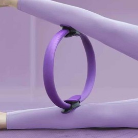 Pilates Ring, Circle, Foam Roller, and Home Workout Exercise Band Set Circle Pink/ONE