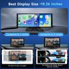 Podofo 10.26" Wireless CarPlay Car Stereo with 1080P Backup Camera,