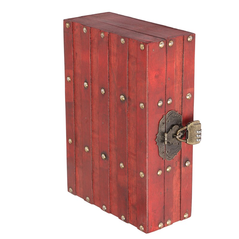 Antique Storage Box with Lock Wooden Document Box for Cosmetic