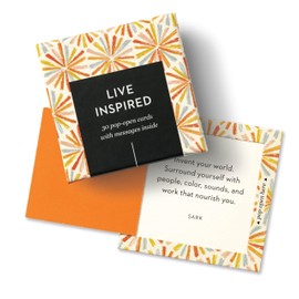 Compendium ThoughtFulls Pop-Open Cards – Live Inspired – 30 Pop-Open Cards, Each with a Different Inspiring Message Inside, 2.25” x 2.25”