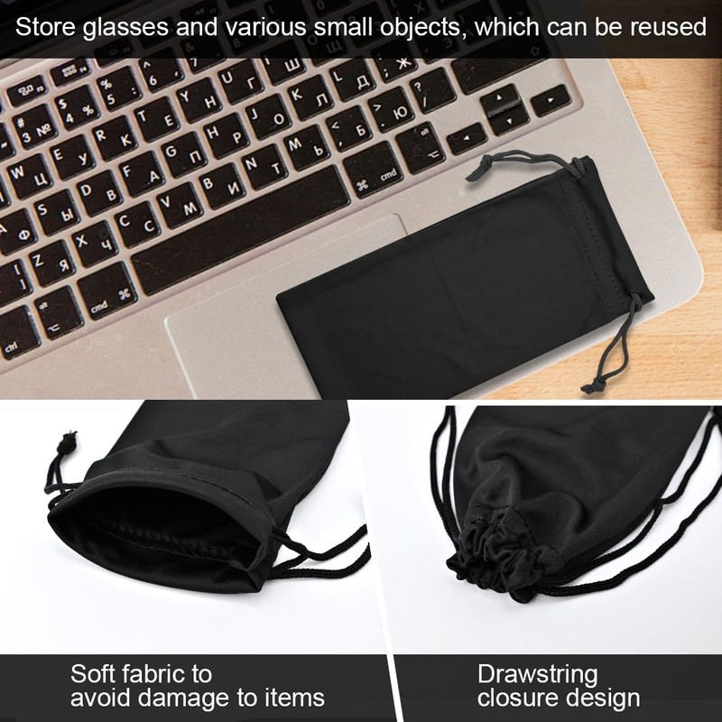 LICQIC 2Pcs Microfibre Sunglasses Soft Pouch, Ski Goggle Bag, Sunglasses