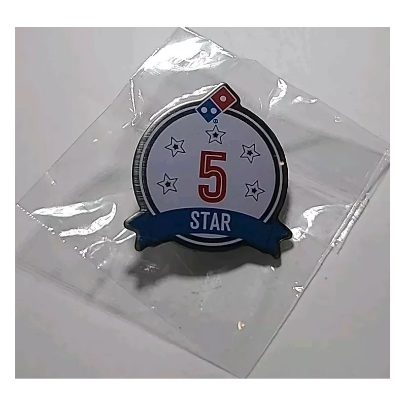 dominos *RETIRED* Domino's Pizza Hat Pin 5 FIVE STAR OER