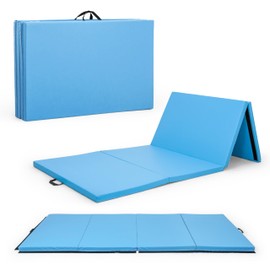 CAP All Purpose Folding Anti Tear Exercise Training Aerobic Fitness Gym & Gymnastics Balance Mat. 10' x 4' x 2" thick BLUE