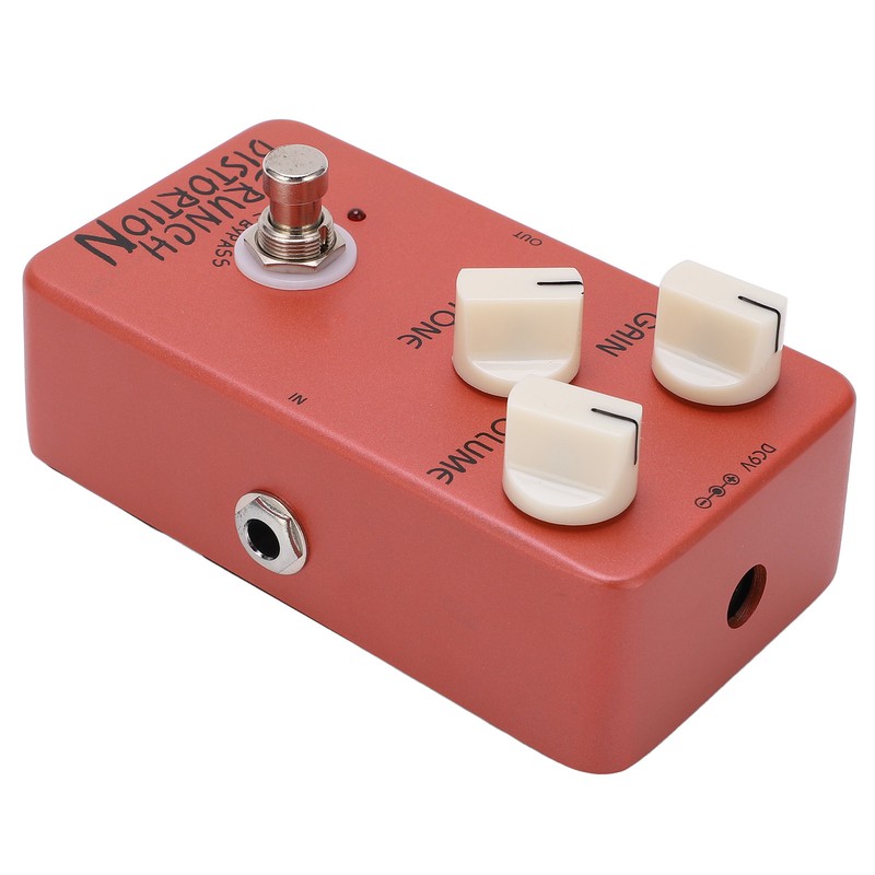 Distortion Pedal Dark Red Metal Classic British Rock Monoblock Guitar