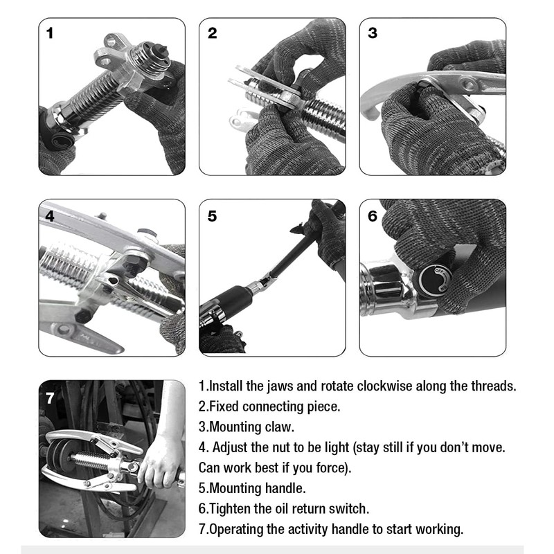 LCyindu 10 Ton Hydraulic Gear Puller Kit – 2 or