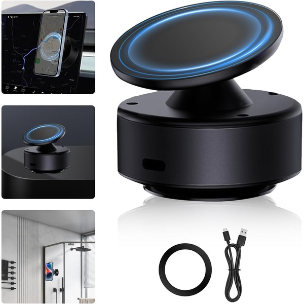 Xkimos 360° Rotating Vacuum Magnetic Phone Holder, Double-Sided Strong Adsorption