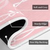 Scalloped Kitchen Rug Set of 3, Pink Bow Kitchen Mats