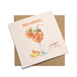 FORYOU24 Quadratische Geburtstagskarte mit Umschlag. Glückwunschkarte Happy Birthday Billet Karte für Mann Frau Freundin Freunde Holy Aperoli (KT_131)