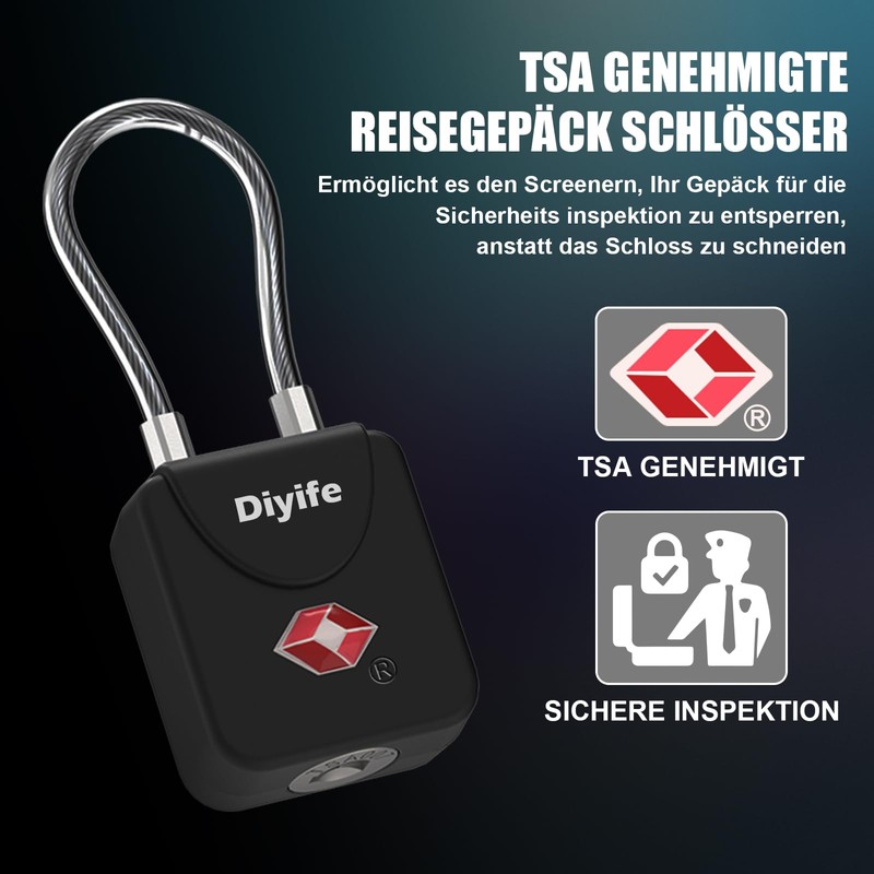 Diyife TSA Luggage Locks 2 Pieces 4 Keys Locks Travel