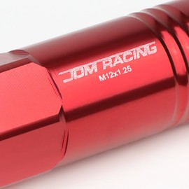 Auto Dynasty M12 x 1.25 Open End Design 20-Piece Aluminum Alloy Wheel Lug Nuts +1 X Deep Drive Extension (Red)