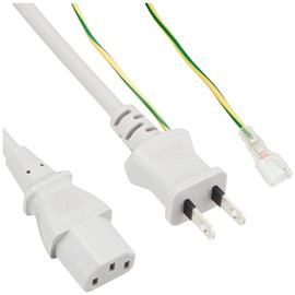 BUFFALO BSACC0620GYA Power Cable 3-Pin Socket (Female) to 2-Pin Plug (Male) 6.6 ft (2 m)