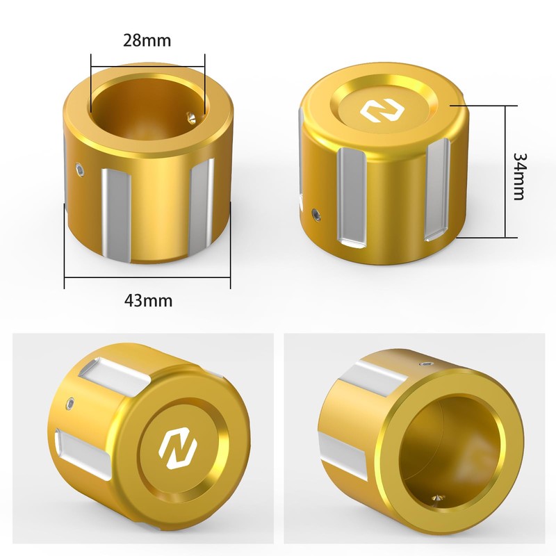 NICECNC Gold Aluminum Front Hub Cover Front Axle Nut Covers