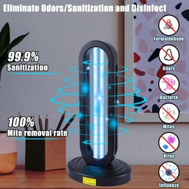 Dailytop UV Light Sanitizer,Ozone-Free Home Disinfection Device for Haloclean UV,254nm UVC Lamp Odor Eliminator for Whole Room,Ultraviolet Light with 3-Speed Timing and Remote