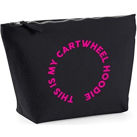 Hippowarehouse This Is My Cartwheel Hoodie (Pink Text) (printed upside down) Gymnastics printed make up cosmetic wash bag 18x19x9cm