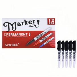 YIAGUN Dry Wipe Pens Whiteboard Markers Dry Erase Pens Low Odor Fine TipThin Box of 12 pcs (Black)